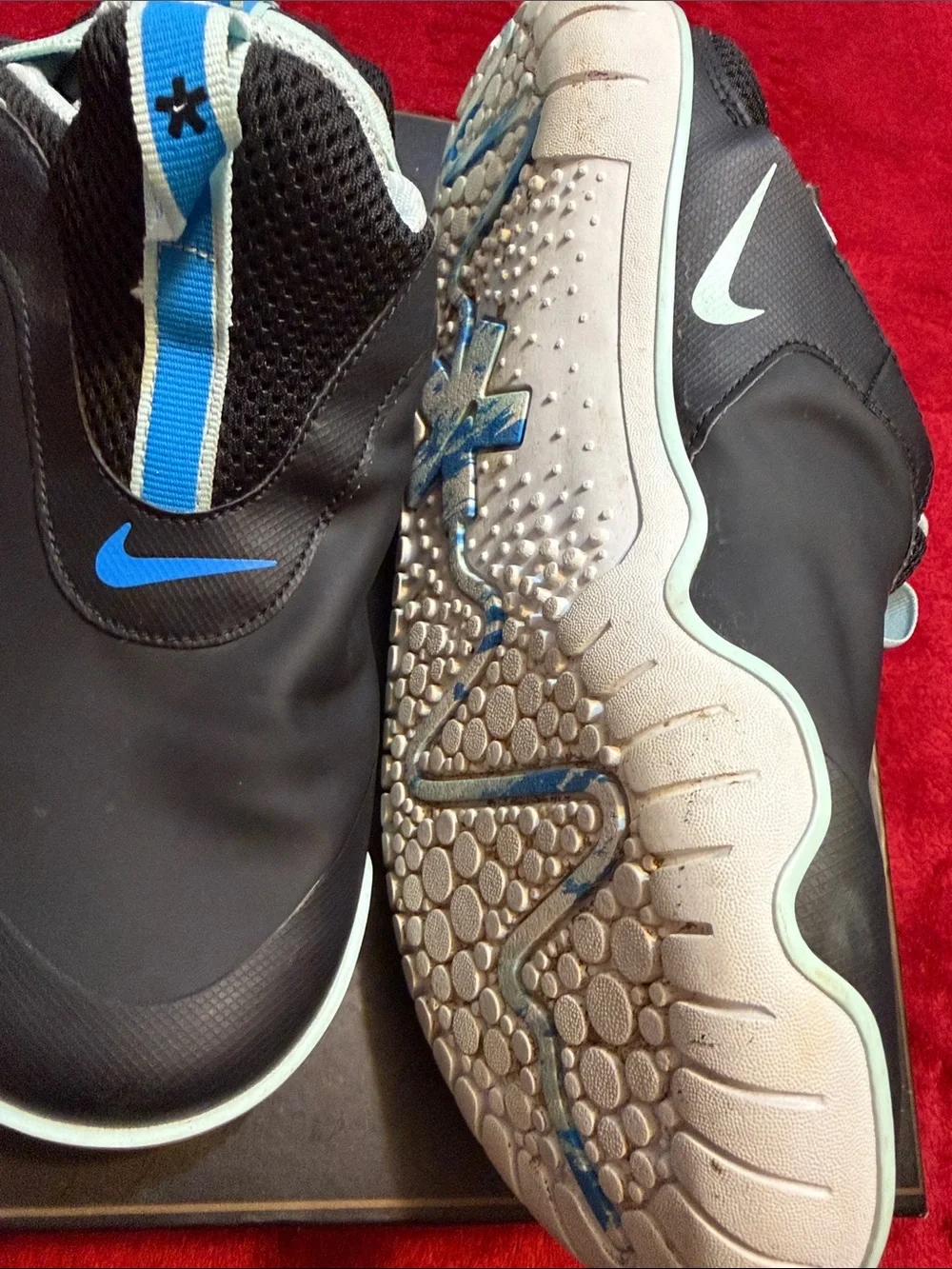 Nike Medical Black and Blue Slip-On Athletic Shoes